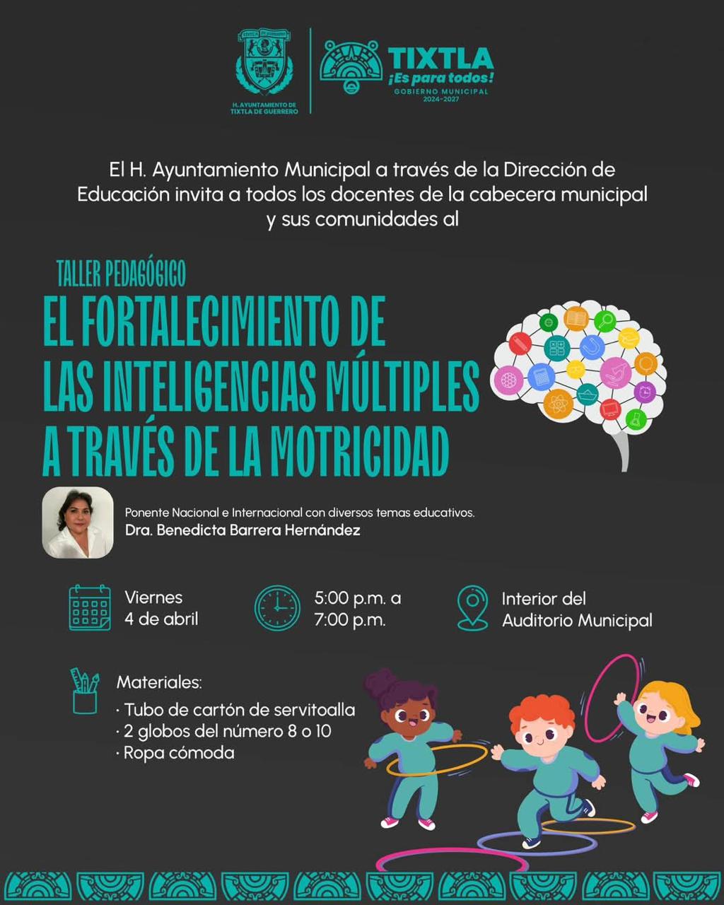 PARTICIPACIÓN EN EL TALLER PEDAGÓGICO " EL FORTALECIMIENTO DE LAS INTELIGENCIAS MÚLTIPLES A TRAVÉZ DE LA MOTRICIDAD